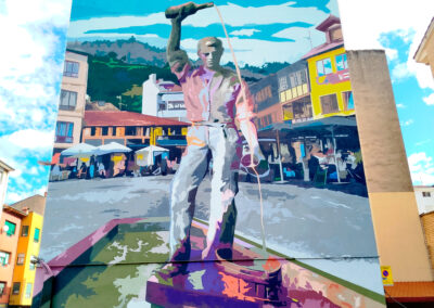 Mural en Mieres: homenaje a la Plaza de Requejo